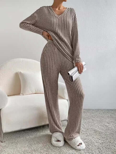 Knitted Stripe 2pc Set-DESTINY