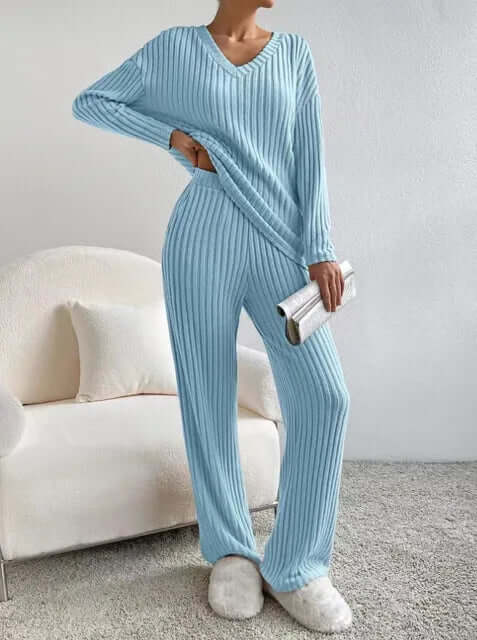 Knitted Stripe 2pc Set-DESTINY