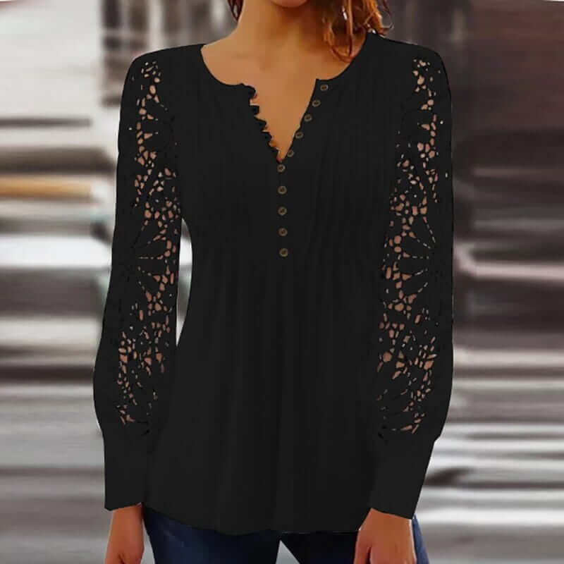 Josephine - Elegant blouse with long sleeves-DESTINY