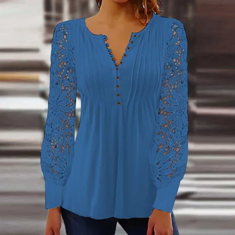 Josephine - Elegant blouse with long sleeves-DESTINY