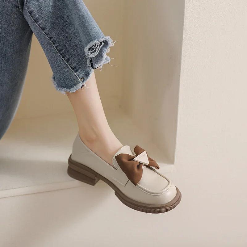 Elegant slip-on shoes with bow accent-DESTINY