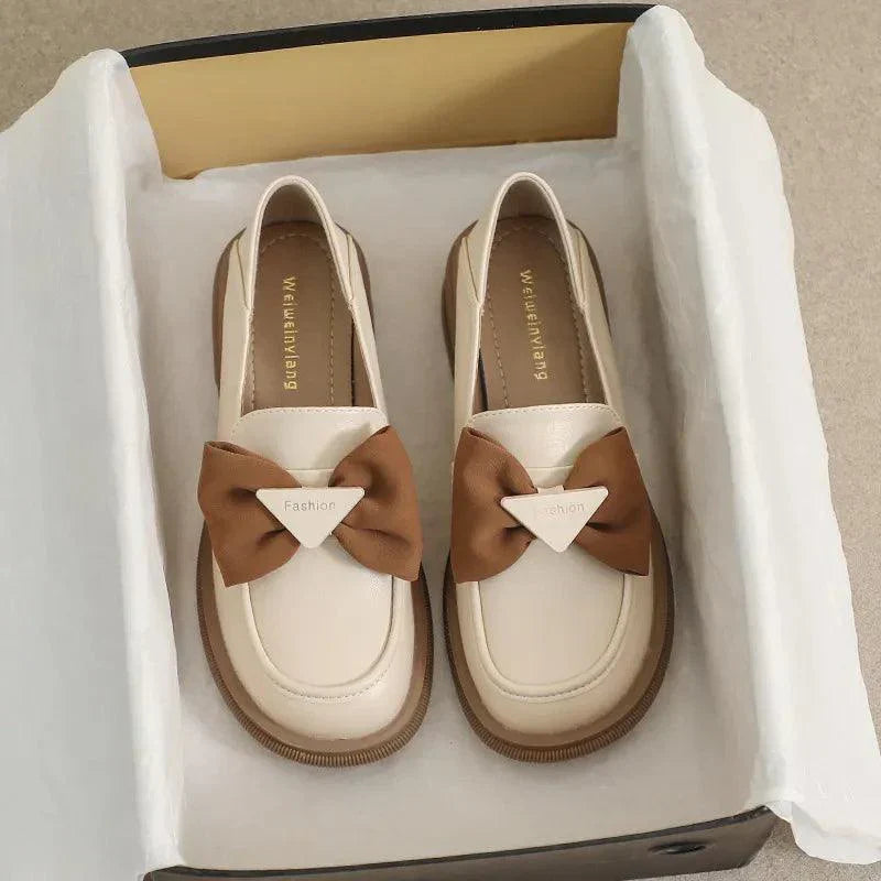 Elegant slip-on shoes with bow accent-DESTINY