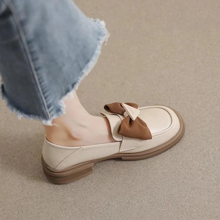 Elegant slip-on shoes with bow accent-DESTINY
