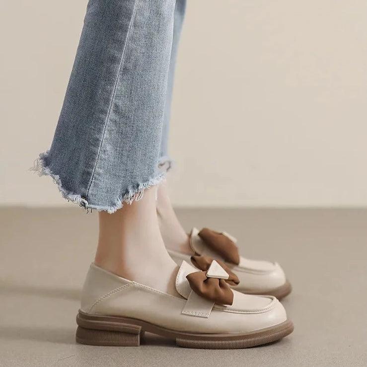 Elegant slip-on shoes with bow accent-DESTINY