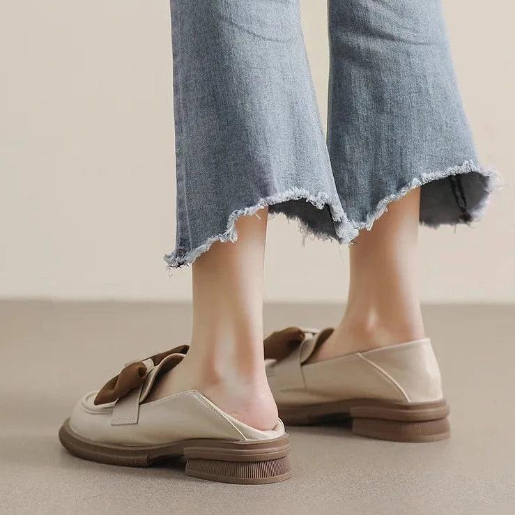 Elegant slip-on shoes with bow accent-DESTINY