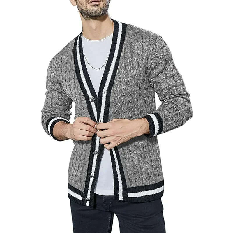 Long sleeve V-neck knitted jumper for men-DESTINY