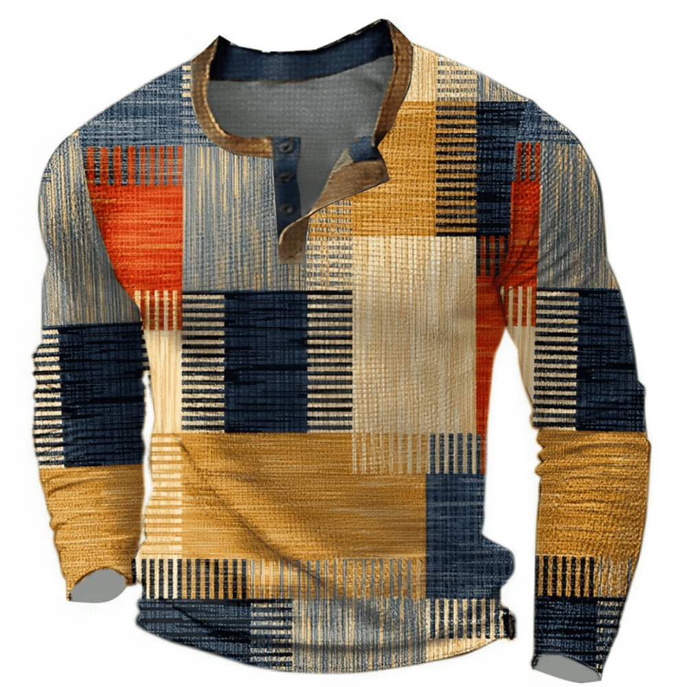 Men's cotton jersey with graphic colour patchwork-DESTINY