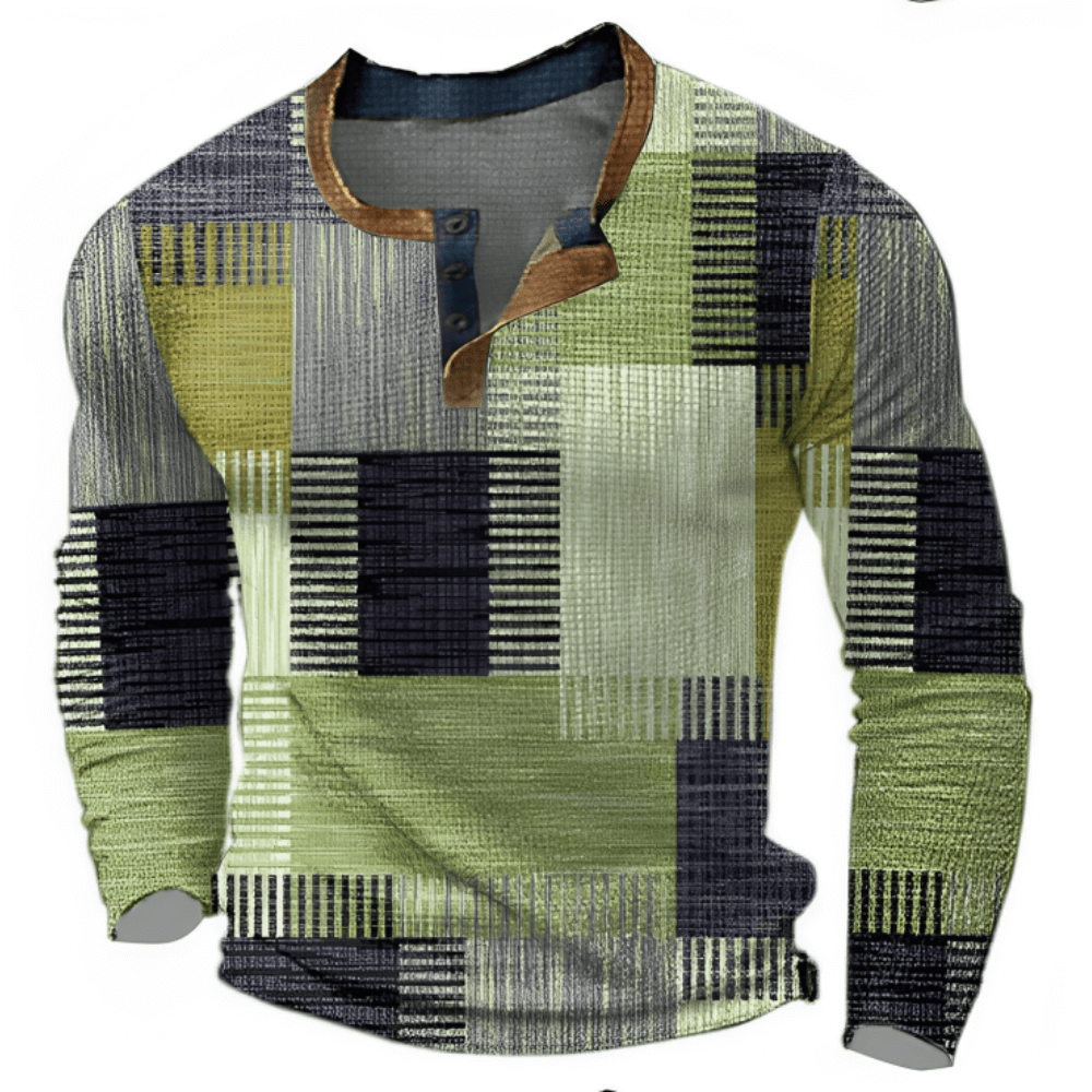 Men's cotton jersey with graphic colour patchwork-DESTINY