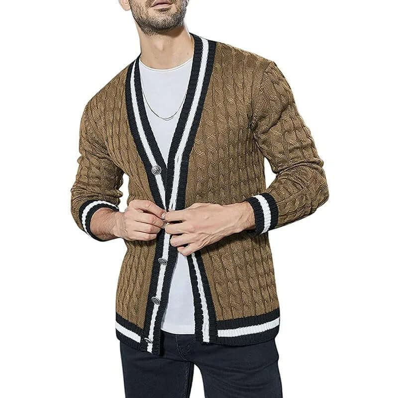 Long sleeve V-neck knitted jumper for men-DESTINY