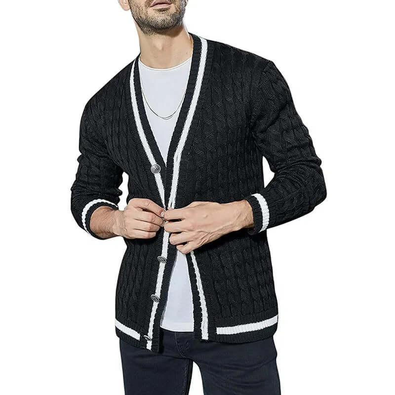Long sleeve V-neck knitted jumper for men-DESTINY