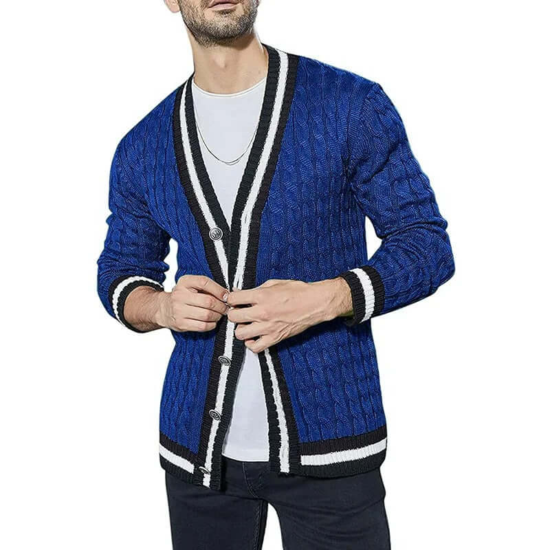 Long sleeve V-neck knitted jumper for men-DESTINY