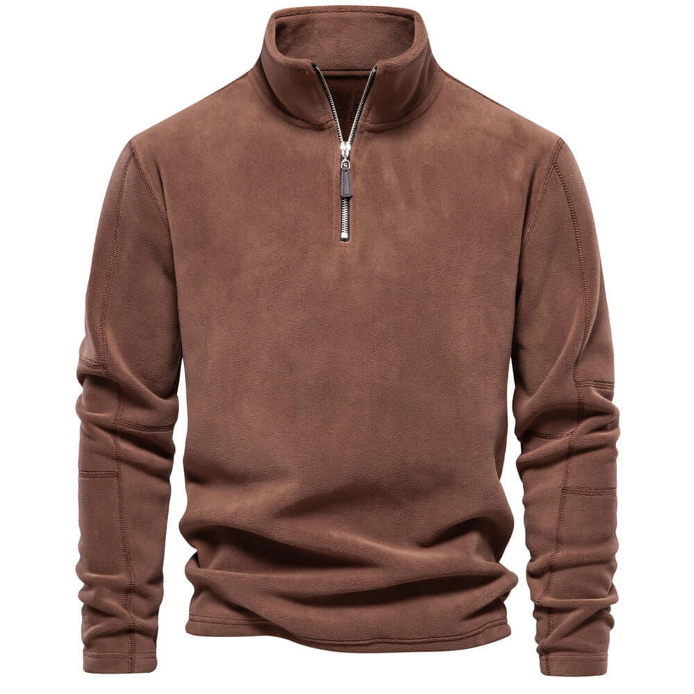 Thick warm fleece sweater with zip for men-DESTINY