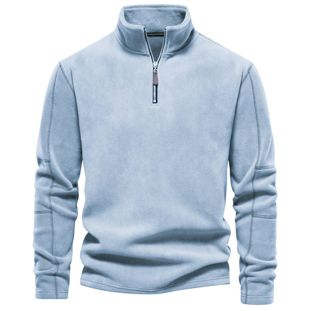 Thick warm fleece sweater with zip for men-DESTINY