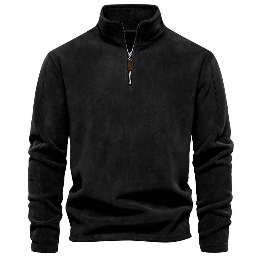 Thick warm fleece sweater with zip for men-DESTINY