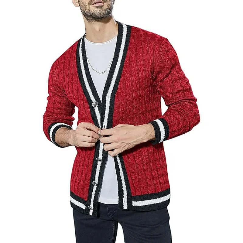 Long sleeve V-neck knitted jumper for men-DESTINY