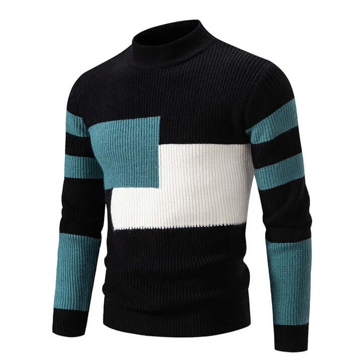 Patchwork knitted jumper for men-DESTINY